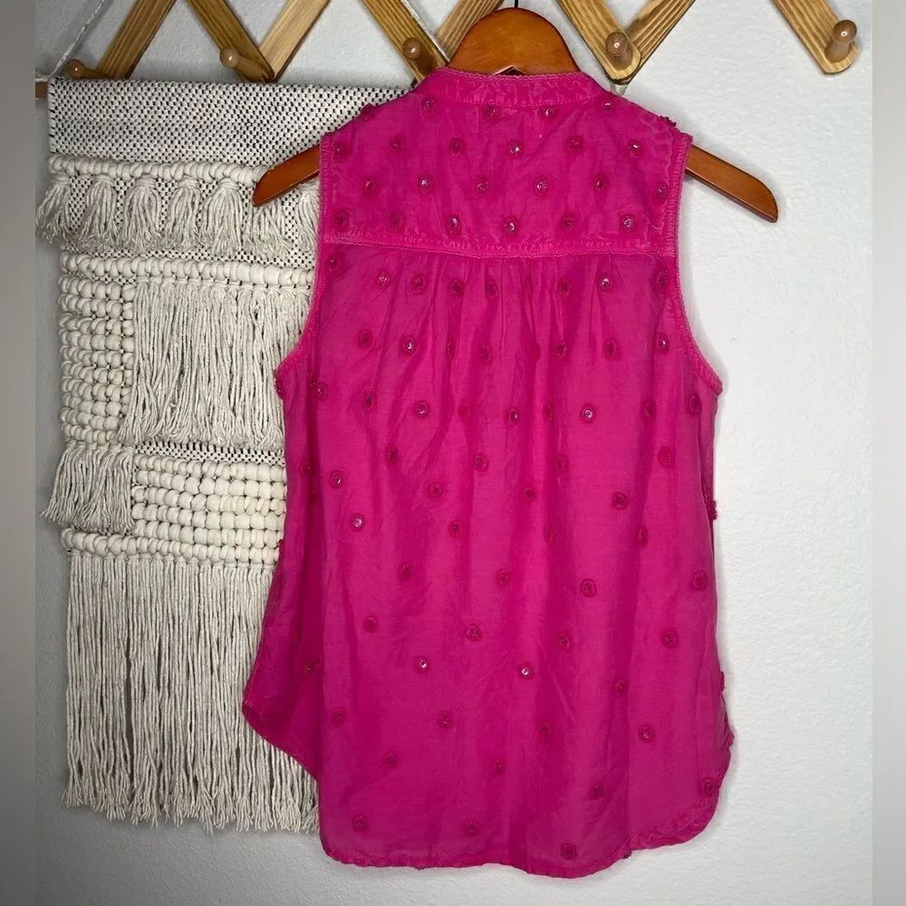 Pilcro Adira Pink Textured Button-Down Small - Picture 9 of 14